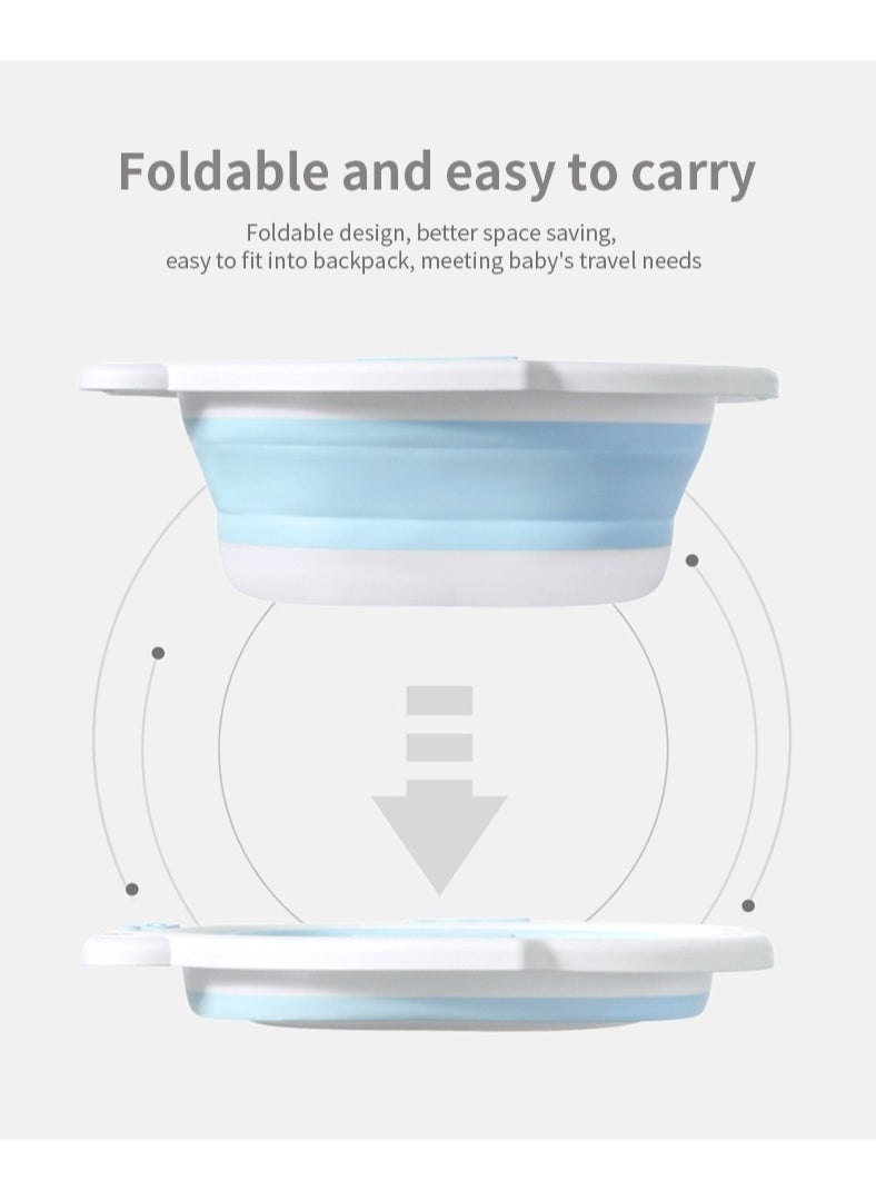 MileMelo Sitz Bath for Toilet Seat, Foldable Portable Sitz Baths for Perineum Relief, Collapsible Sitz Basin with Flusher, Suitable for Pregnant Women,Blue  - Image 4