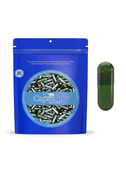 Chlorophyll Colored Size 0 Empty Vegan Capsules - 1000 Count - Empty Veggie Pill Capsules - DIY Vegetable Capsule Filling - Empty Caps - Kosher and Halal Certified (Green)