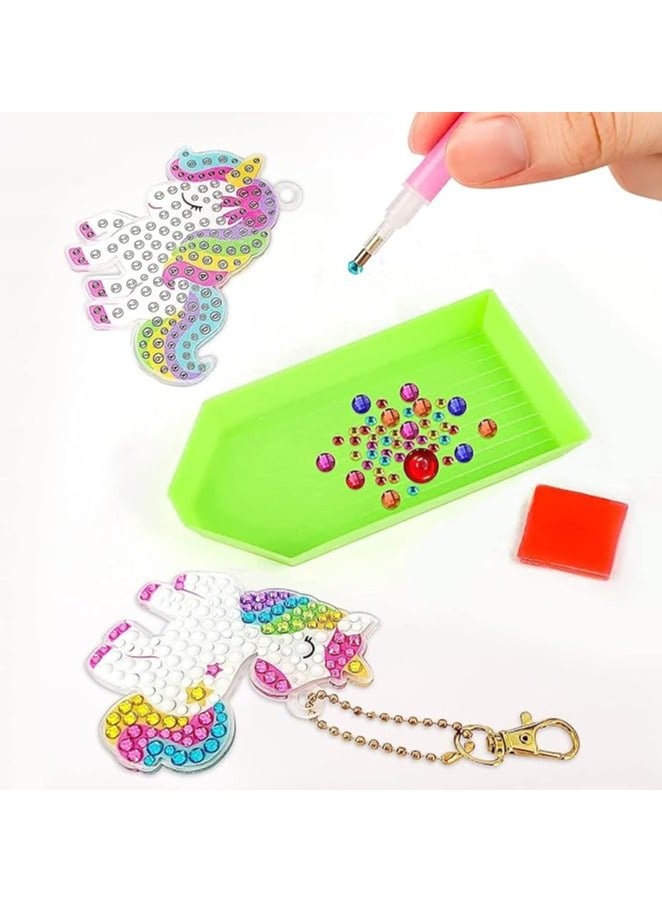 Diamond Painting Kit For Kids with Keychains, Diamond Art for Kids, Diamond Dot Gem Art Kits for Kids, Kids Arts and Crafts for Kid Ages Over 3, Unicorn Painting Kit  - Image 5