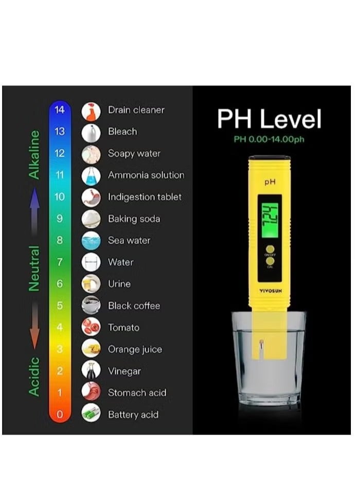 ماركة غير محددة VIVOSUN Ph و TDS متر كومبو 0.05ph عالية الدقة القلم نوع درجة الحموضة متر ± 2٪ دقة القراءة 3 في 1 TDS EC مقياس درجة الحرارة للزراعة المائية الشرب المنزلي وحوض السمك  - Image 4