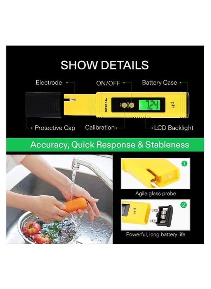 3 IN 1 Water Quality Tester EC TDS PPM Temperature Meter LCD Conductivity Detection Pen Digital Portable Filter Tool