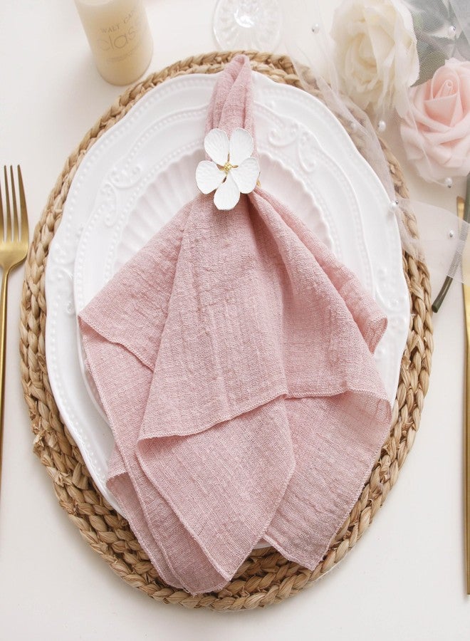 JINVASE Dinner Cloth Napkins Set of 10,Gauze Napkins 100% Soft Cotton,Washable Spring Easter Cloth Napkins for Wedding Decorative Bridal Shower Family Everyday Use,40 * 40cm (16 * 16 inches),Dusty Pink - Image 2