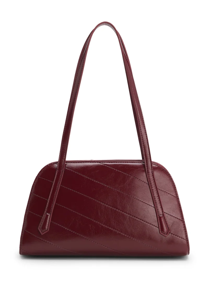 HUGO  Stitched faux-leather shoulder bag with stacked-logo hardware for Women | Best Price UAE