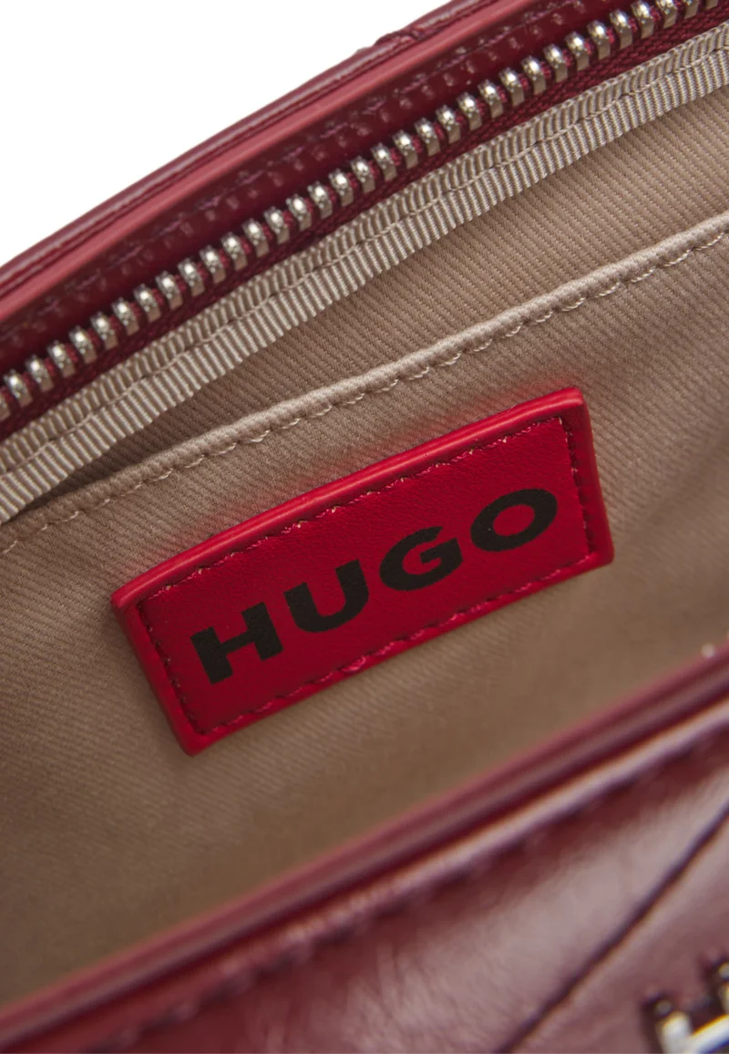 HUGO  Stitched faux-leather shoulder bag with stacked-logo hardware for Women | Best Price UAE