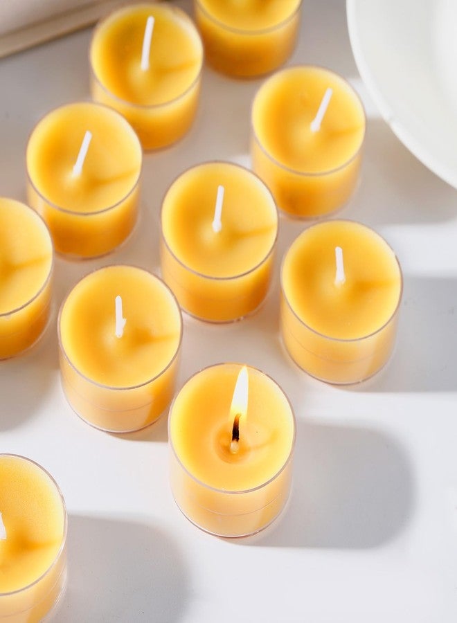 Tivcck 24 Pack Beeswax Tealight Candles,Natural Beeswax Candles Bulk 4 Hour Burn Time,Yellow Tea Lights Candle for Home Decoration,Wedding,Party, Centerpiece - Image 4