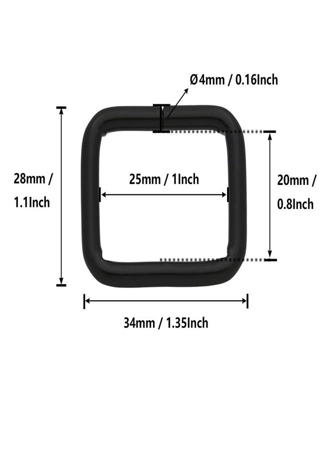 BIKICOCO Metal Rectangle Ring Buckles Square Strap Webbing Belt Rings for Bag Purse Non Welded 1 x 3/4 Inch, Black, Pack of 30 - Image 2
