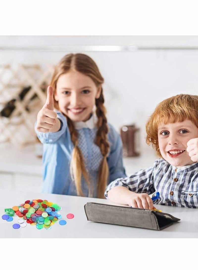 واي آند دي 240 Transparent 6 Color Clear Bingo Counting Chip Plastic Markers, for Kindergarten, Sensory Play and Light Panels (Multicolored) - Image 3