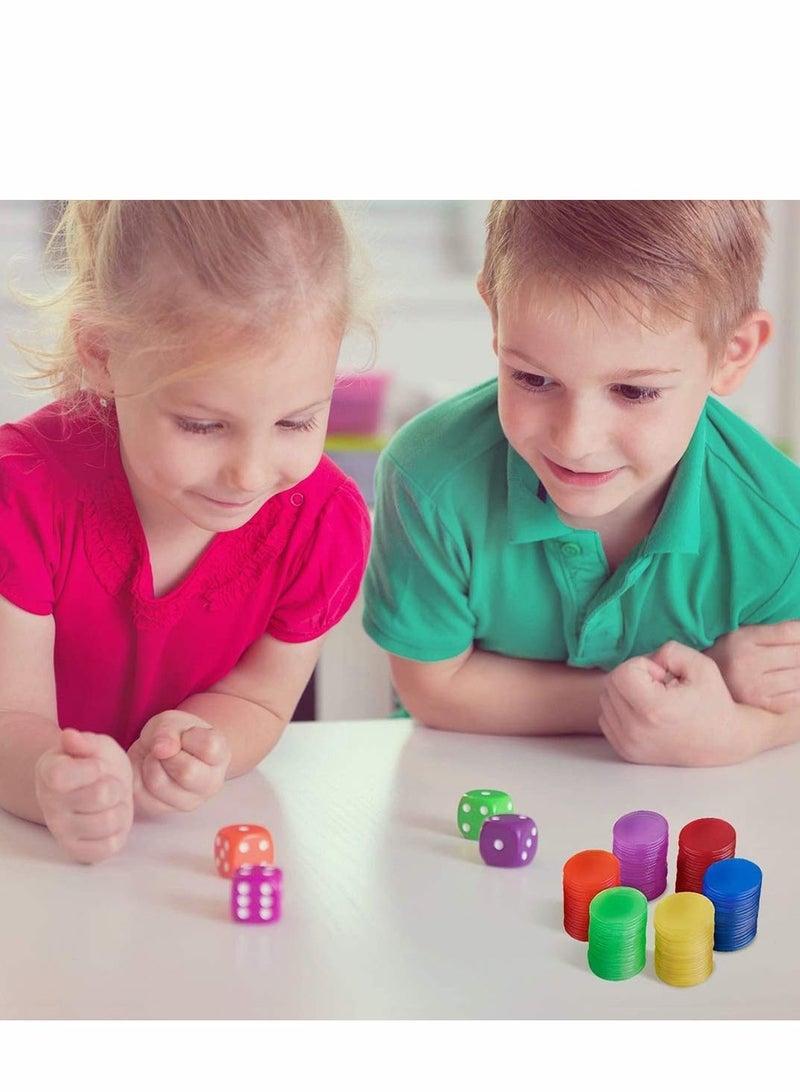 واي آند دي 240 Transparent 6 Color Clear Bingo Counting Chip Plastic Markers, for Kindergarten, Sensory Play and Light Panels (Multicolored) - Image 5
