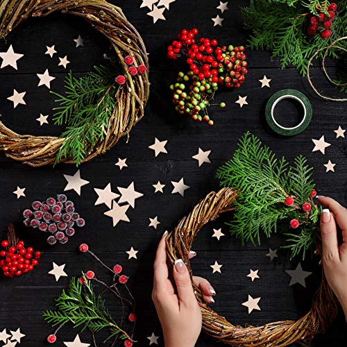 Syhood 800 Pieces Small Wooden Stars Blank Wooden Star Slices Mini Embellishments Assorted Size Ornament for DIY Craft Making Supplies - Image 4