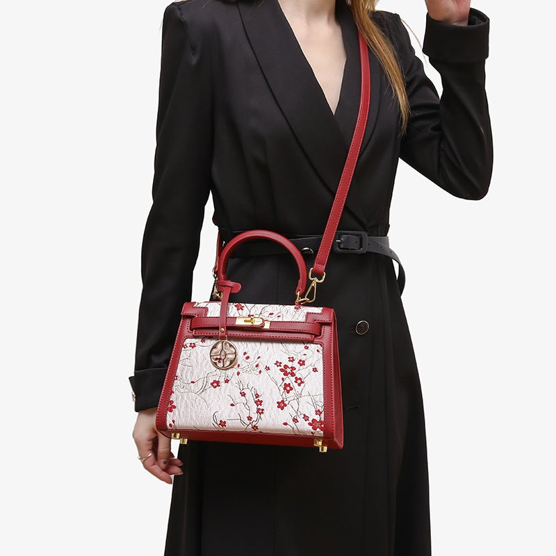 Smaller New Chinese National Style Embroidered Red Kelly Bag Red Bridal Wedding Handbag - Image 5