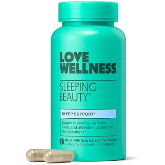 Love Wellness Sleeping Beauty | Sleep Support with Melatonin, Magnesium & L-Theanine | Promotes Restful Sleep, Relaxation & Calmness | Organic Valerian Root Powder & Lemon Balm | 60 Count - Image 1