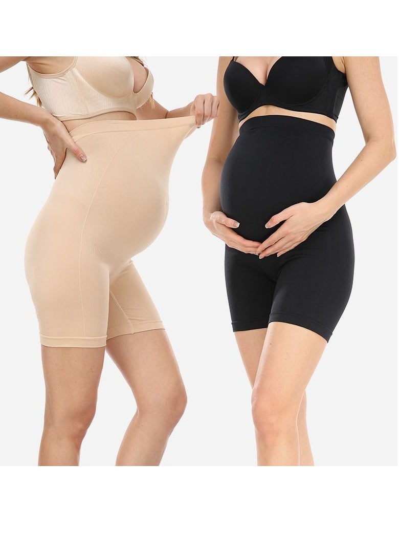 Generic - Maternity shorts over belly pregnancy cycling shorts sports yoga sports maternity pants pajamas 2-piece set - Image 1