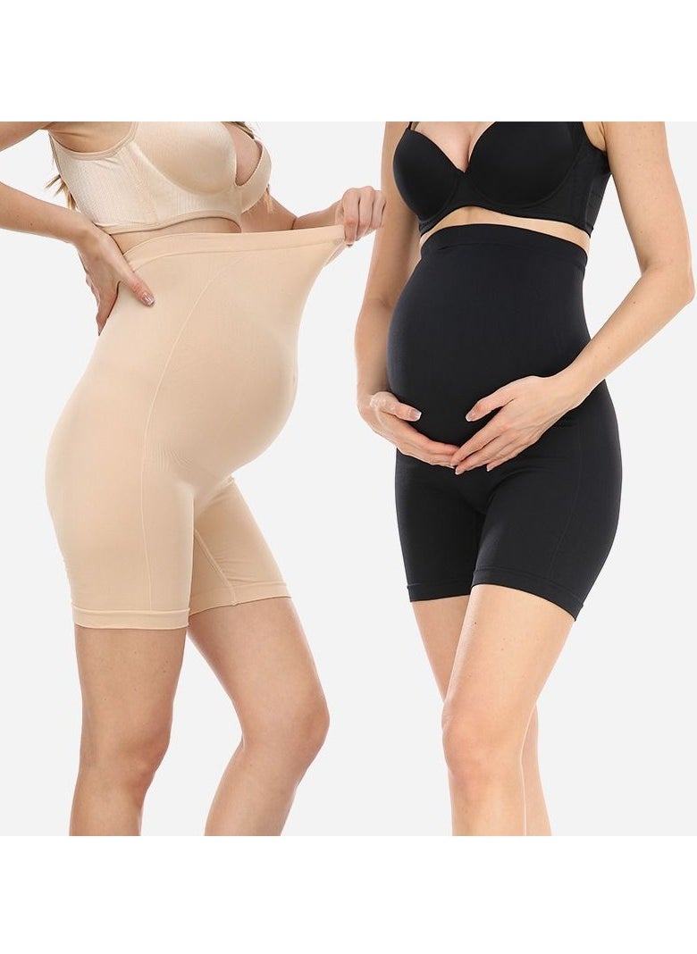 Generic - Maternity shorts over belly pregnancy cycling shorts sports yoga sports maternity pants pajamas 2-piece set - Image 1