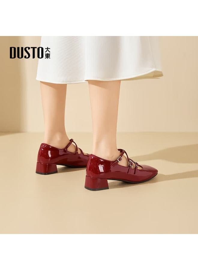 Dusto Red Chunky Heel Women's Shoes, New Spring Mary Jane Style, Beautiful Wedding Shoes, Bridal Shoes, Engagement Shoes