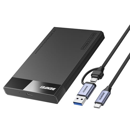BENFEI 25 Inch SATA to USB Tool Free External Hard Drive Enclosure 6Gbps Optimized for SSD Support UASP SATA III - Image 1