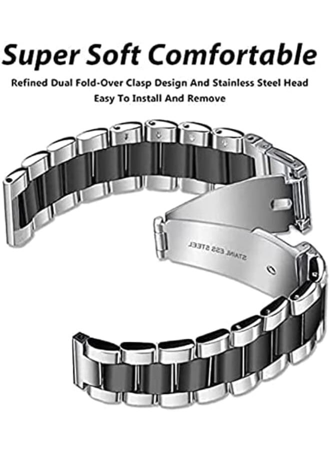Dado Stainless Steel Replacement Band Compatible With Huawei Watch 3 46 Mm And Huawei Watch 3 Pro 48Mm 3 Beads Adjustable Length Stainless Steel Strap  - Image 4