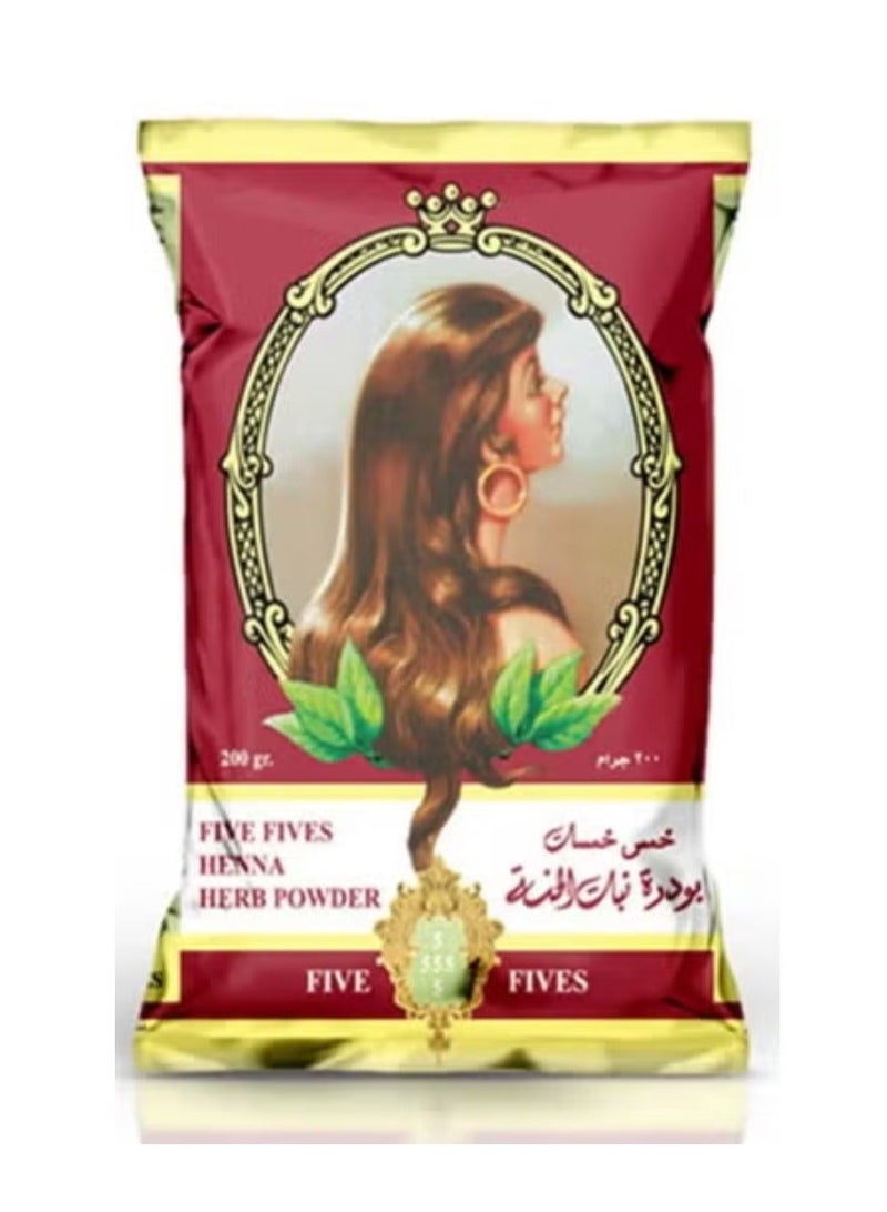 بودرة الحناء الطبيعية من خمس خمسات 200 جرام