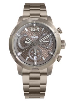 Jovial JOVIAL 16077GBMC10E Men's Metal Band Watch, 46mm, Brown Dial  - Image 1