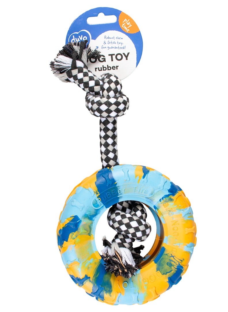 Rubber Tire Smash & Cotton Rope Dog Toy