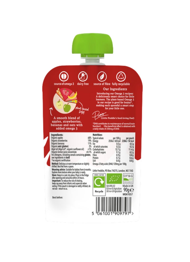 Little Freddie Organic Strawberries Bananas & Apples Puree  (6+ Months) 100g - Image 2