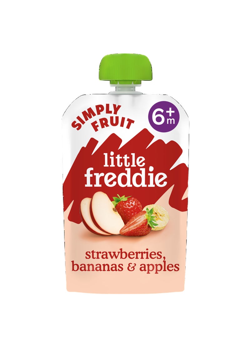 Little Freddie Organic Strawberries Bananas & Apples Puree  (6+ Months) 100g - Image 1