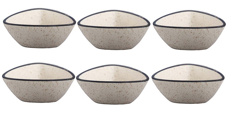 Caffeine Ceramic Handmade Glossy White Matte Katori Bowl - Set of 6 - Image 2