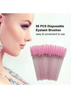 IOLITE 50-Pieces Assorted Colors Disposable Mascara Wands Mini Lashes Brushes Mascara Applicator Micro Spoolie Brushes- CMAS02  - Image 1