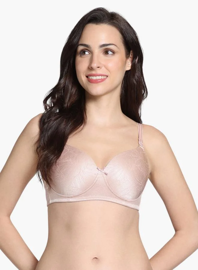 zivame Zivame Textured Plunge Bra with Hook and Eye Closure