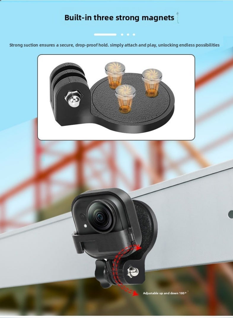 For Insta360 Go Ultra Magnetic Camera Base - Multifunction Magnetic Desktop Mount for Stable Action Camera Shooting - Image 2