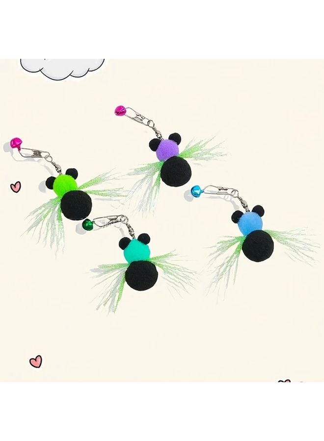 رأس بديل لعبة القط الباندا الأرجواني مع جرس لتحفيز الحواس التفاعلي - Image 2