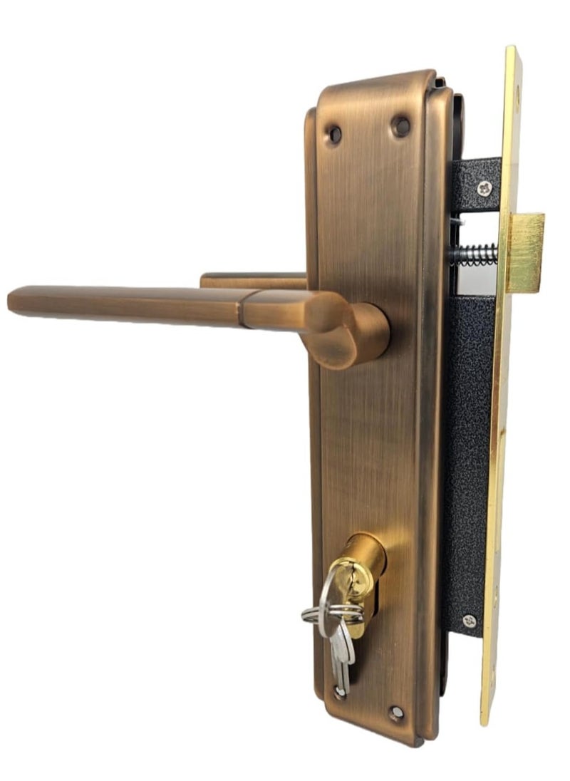 ROBUSTLINE Robustline Lever Door Handle with lockbody| Premium Quality | Matt Coffee - BY0297 