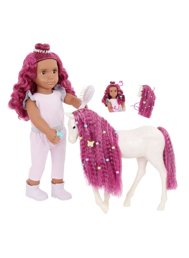 أور جنريشن مجموعة ألعاب دمية  بطول 18 بوصة وشعر المهر