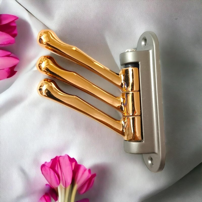 VICTAC Flexible 3 Pin Rose GoldGrey Roatating Hook Bathroom Cloth Hanger Wall Hook Movable Robe Hook for Hanging KeysClothesTowel Swivel Towel Hook Pack of 1 pcs - Image 3