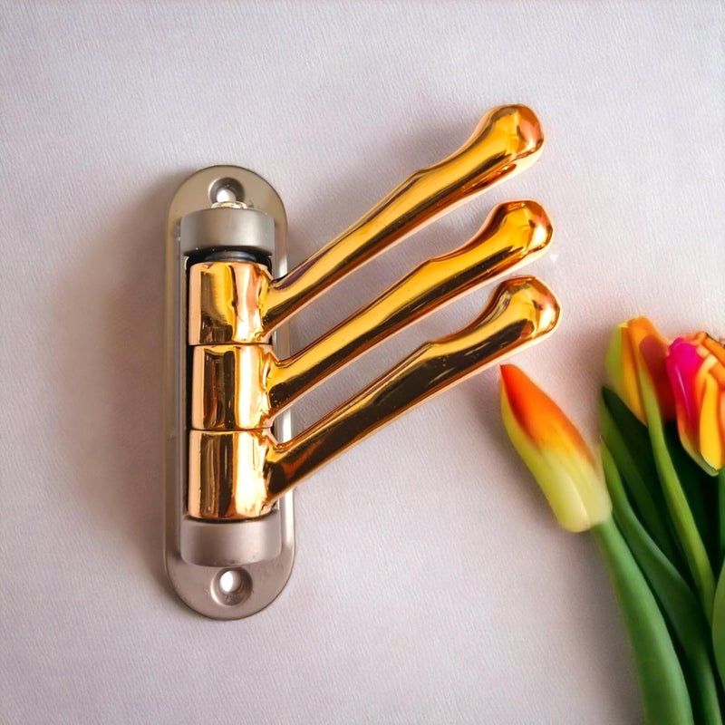 VICTAC Flexible 3 Pin Rose GoldGrey Roatating Hook Bathroom Cloth Hanger Wall Hook Movable Robe Hook for Hanging KeysClothesTowel Swivel Towel Hook Pack of 1 pcs - Image 5