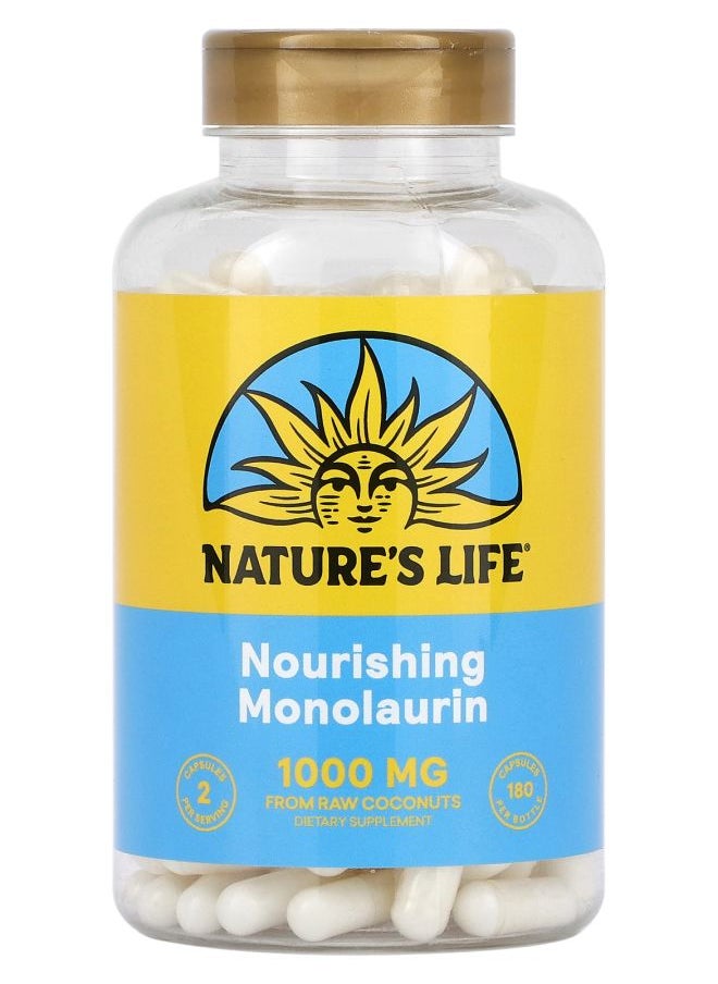 Nature's Life - Nourishing Monolaurin 1000 mg 180  Capsules (500 mg per Capsule) - Image 1