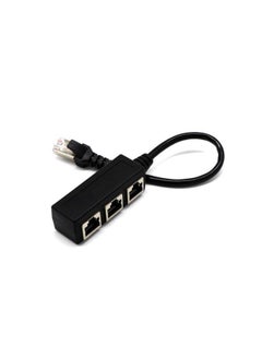 NIBEMINENT 1 To 3 Port RJ45 Y Splitter Adapter Cable Black  - Image 4
