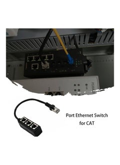 NIBEMINENT 1 To 3 Port RJ45 Y Splitter Adapter Cable Black  - Image 5