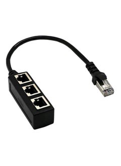 NIBEMINENT 1 To 3 Port RJ45 Y Splitter Adapter Cable Black  - Image 1
