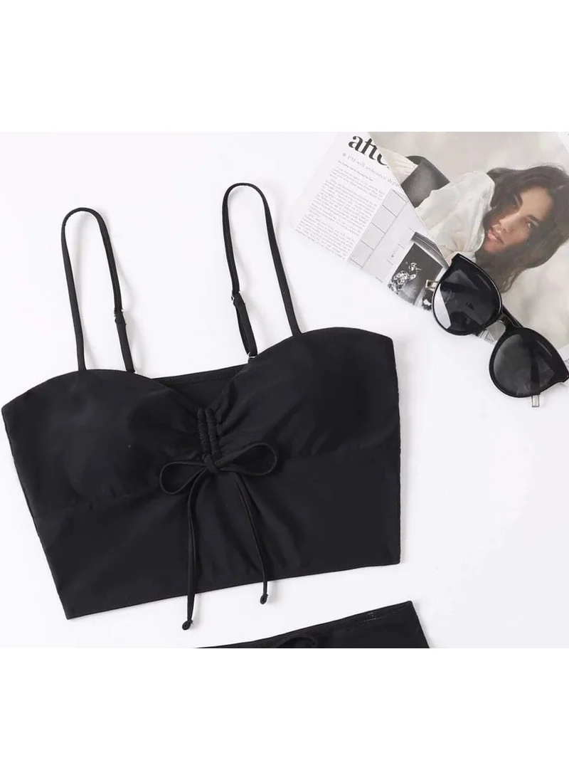Angelsin Front Adjustable Drawstring Bikini Top