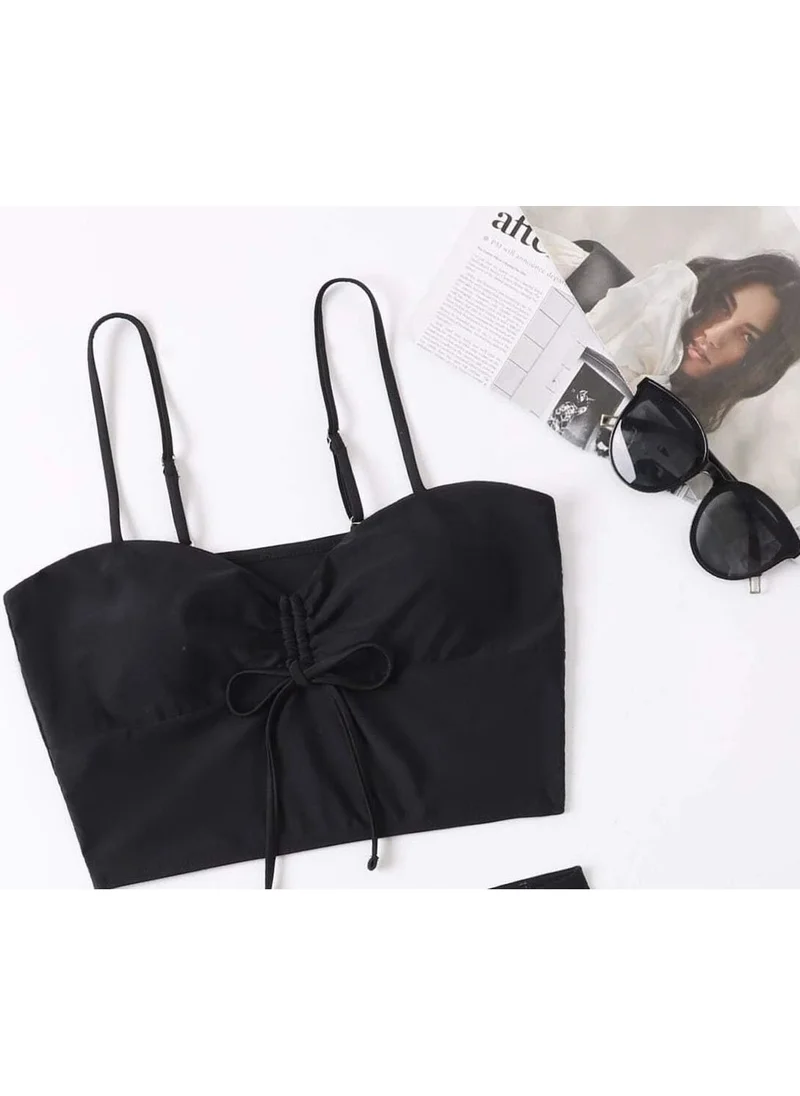 Angelsin Front Adjustable Drawstring Bikini Top