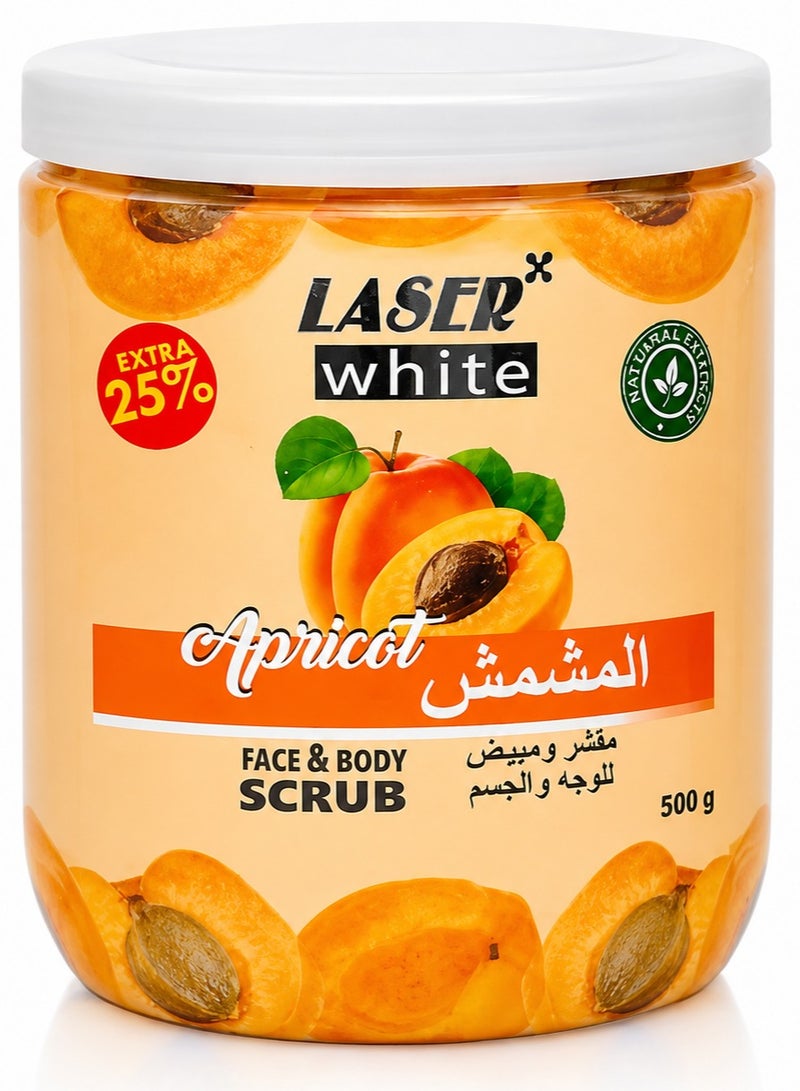 laser white Face And Body Scrub With Apricot 500g - Image 1