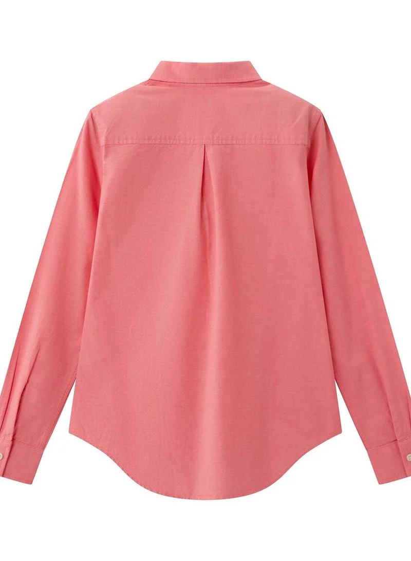 GIORDANO  Women's Cotton Oxford Slim fit Shirt with Lion Embroidery for Women | Best Price UAE