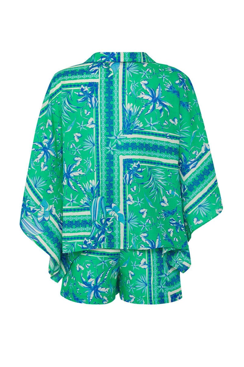 trendyol Floral Pattern Woven 100% Cotton Beach Shirt-Shorts Set Tbess25Au00033 - Image 5