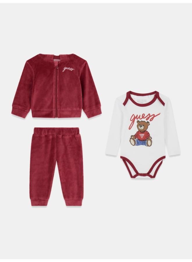 GUESS Kids Hooded Top Bodysuit and Pant Sets - Image 1