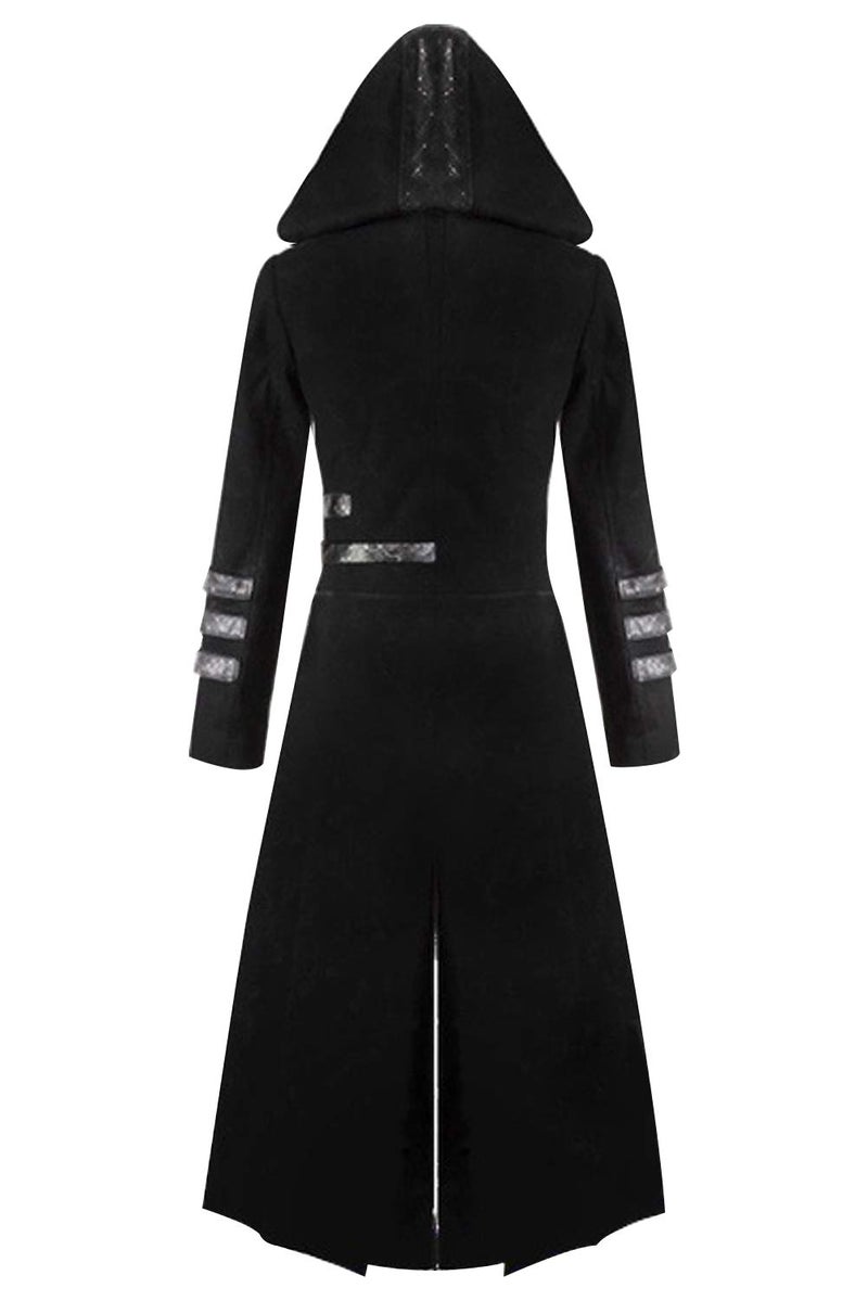 Dark Paradise Mens Steampunk Victorian Coat Tailcoat Jacket Halloween Long Gothic Vintage Costume, Black, Large - Image 2