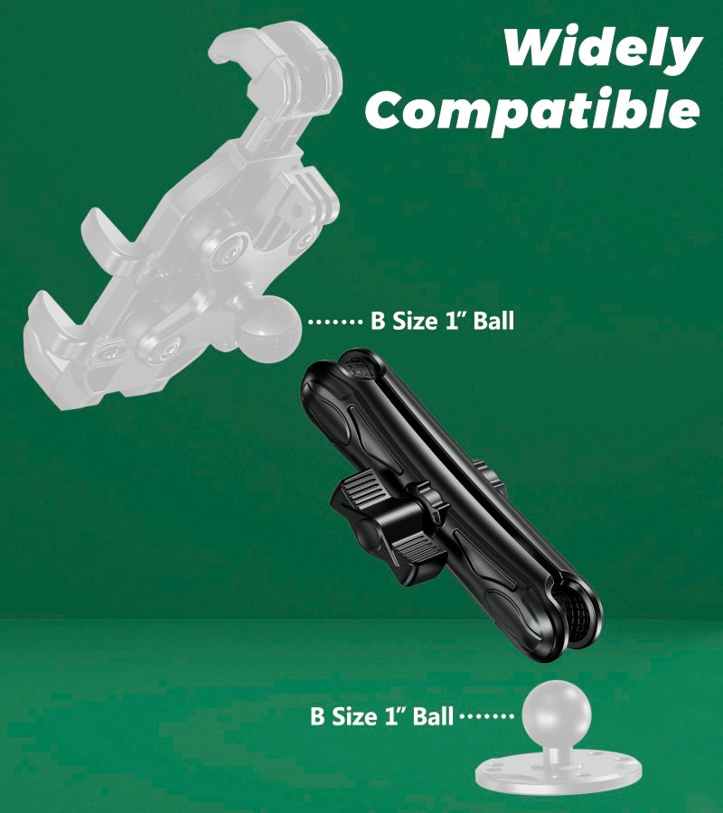 VAZESWIN 1" Ball Double Socket Arm, 5.9" Length Aluminum Alloy Long Arm, Compatible with RAM Mounts B Size 1" Ball Components, for Fish Finder Mount, Bike Car Motorcycle Phone Mount - Image 5