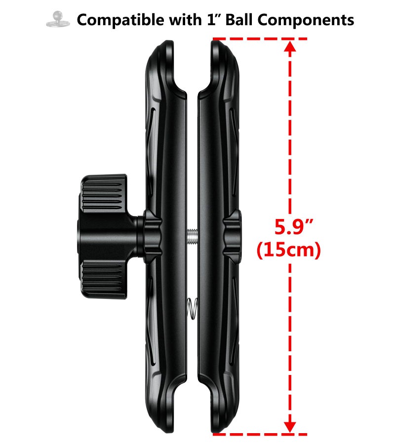 VAZESWIN 1" Ball Double Socket Arm, 5.9" Length Aluminum Alloy Long Arm, Compatible with RAM Mounts B Size 1" Ball Components, for Fish Finder Mount, Bike Car Motorcycle Phone Mount - Image 4