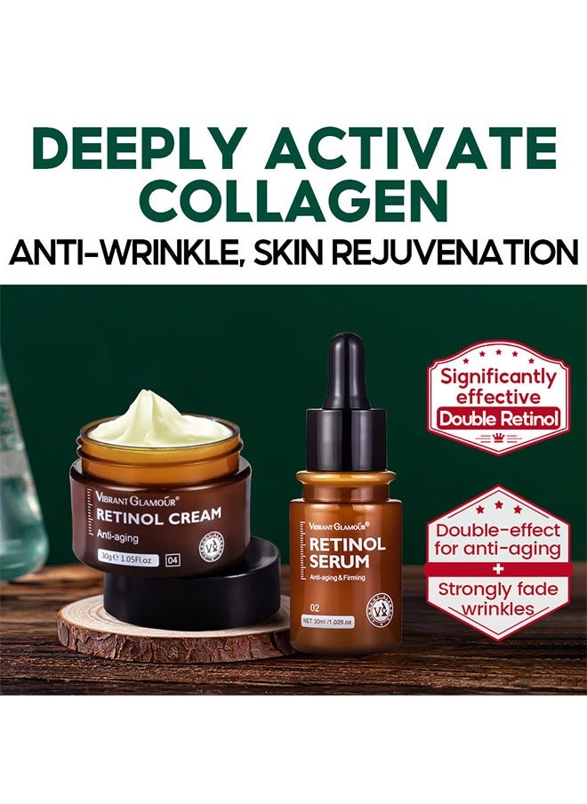 Vibrant Glamour Retinol Face Cream  And  Retinol Face Serum Combination Anti-aging Firming Moisturizing Fade Fine Lines Deep Care Essence  - Image 3