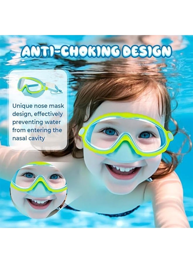 GD Children Swim Goggles,  Waterproof Anti Fog Swimming Goggles with Nose Cover, Toddler Goggles Swim Mask with HD Large Frame - Image 3
