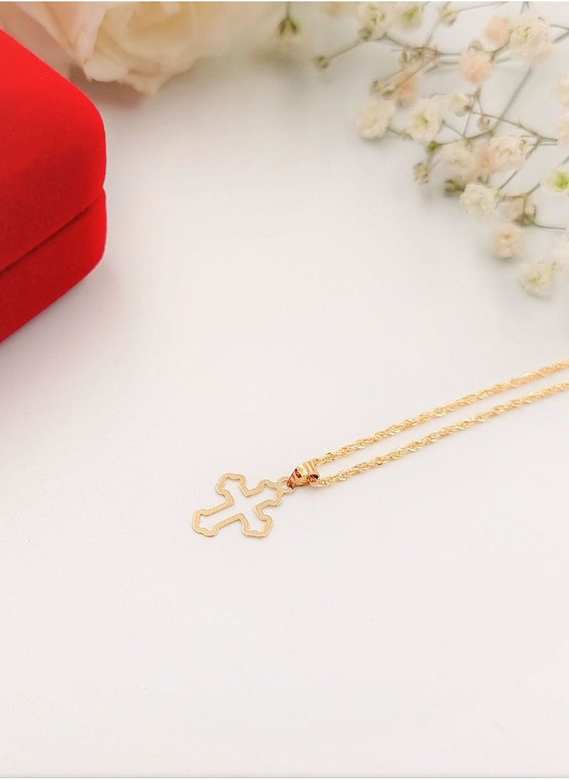 Hamsa.ae - 18K Pure Gold Cross Necklace - Image 1